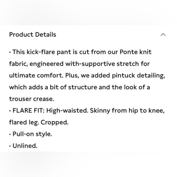 NWT Banana Republic Stretch-Ponte Crop Navy Flare Pant Size Medium-Tall - Picture 8 of 9